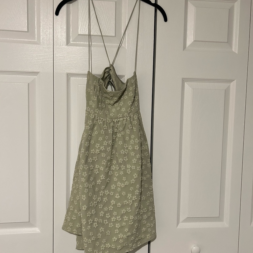 Lucy in the Sky Light Green Floral Mini Dress - Picture 2 of 3